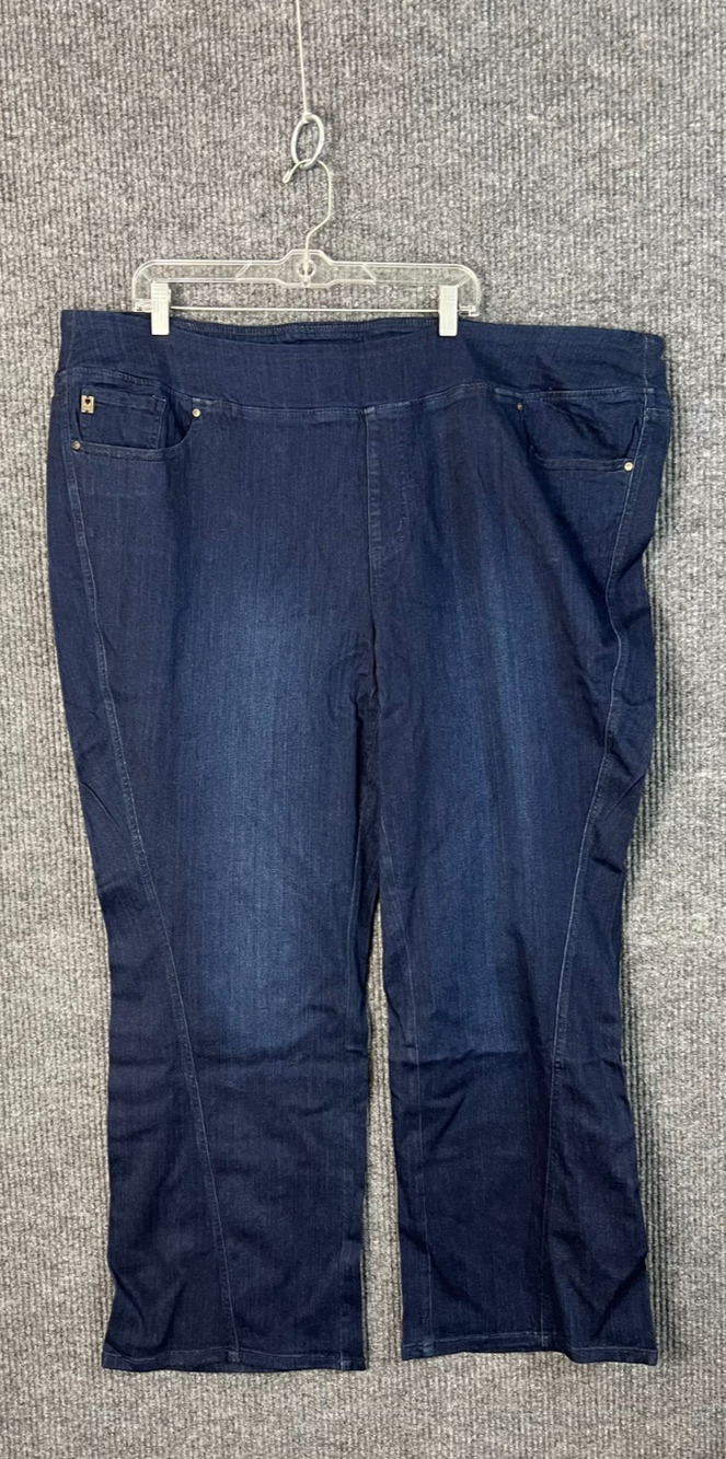 Belle Kim Gravel Jeans Womens Plus 30W Blue Dark Wash Primabelle Boot Cut Denim